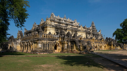 Fototapeta na wymiar Maha Aungmye Bonzan Monastery in Ava, Mandalay, Myanmar