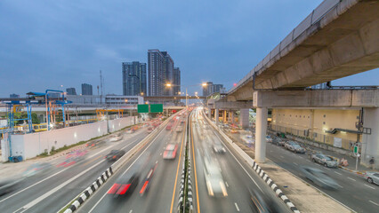 Bangkok City Traffic At evening Day