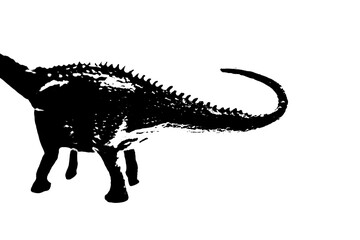 black dinosaur silhouette isolated on white background, model of dinosaurs toys © sutichak