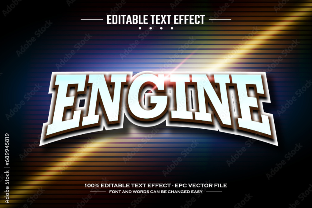 Poster Engine 3D editable text effect template
