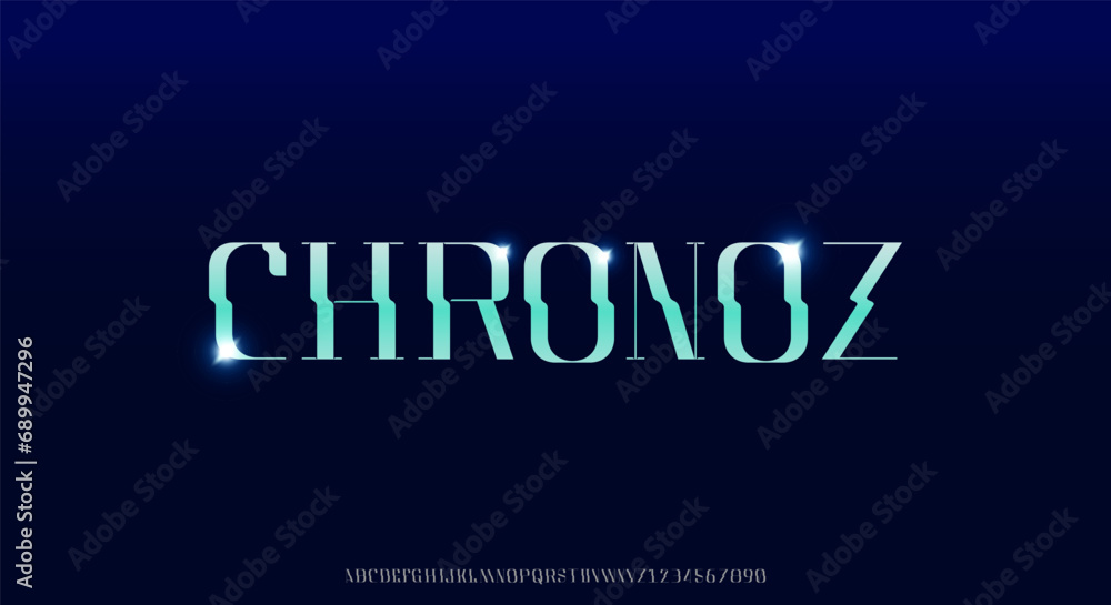 Poster a unique modern display alphabet font. digital typography vector illustration design