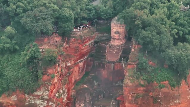 Leshan Giant Buddha, Sichuan, China, stone carved Buddha