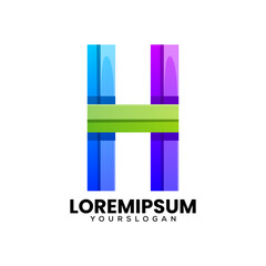 creative letter H colorful icon logo design