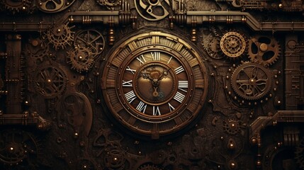 Fototapeta na wymiar antique clock on the wall