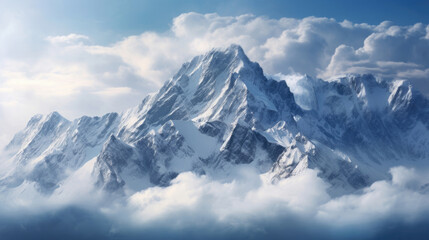 Fototapeta na wymiar Snowy mountains close-up