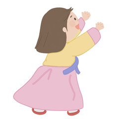 한복 입은 어린이 새해 명절 설날 일러스트