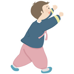 한복 입은 어린이 새해 명절 설날 일러스트