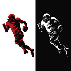 Silhouettes logo of Rugby Player Playing the Game