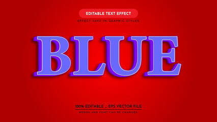 editable 3d text effect style. blue text effect, vector illustration