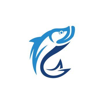 Leaping Tarpon Fish Logo: Ideal for Fisheries, Maritime, River Industries, and Similar Businesses.