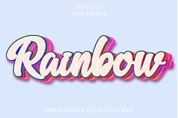 Rainbow Editable Text Effect 3D Emboss Style