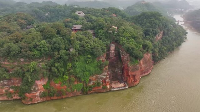 Leshan Giant Buddha, Sichuan, China, stone carved Buddha