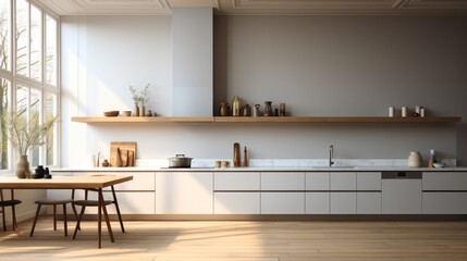 A modern minimal kitchen, Frontal shoot.