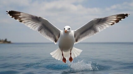 seagull in flight
