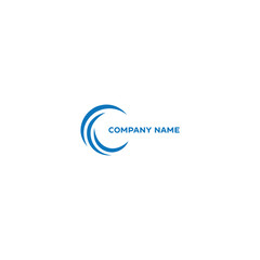 Initial letter C logo with water wave. Modern C business logo template