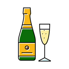 champagne drink bottle color icon vector. champagne drink bottle sign. isolated symbol illustration
