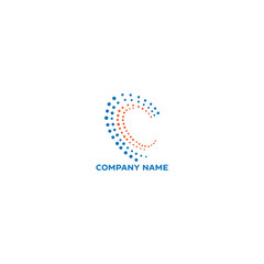 Creative logo design. Letter C logo. Abstract vector logo. Colorful logo. Dots logo