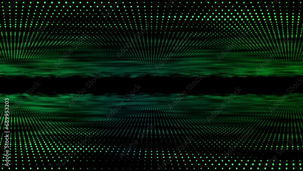 Poster digital disco dot 3d animation motion graphic tunnel dot glow lighting mirror particles on abstract 