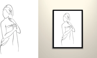 Fototapeta premium women in bathroom wearing towel 