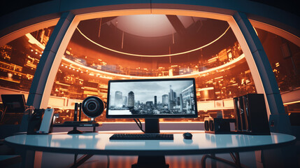 Obraz premium Modern computer in animation studio.