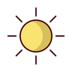 Sun icon vector stock illustration