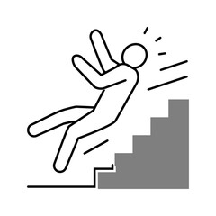steps fall man accident color icon vector. steps fall man accident sign. isolated symbol illustration