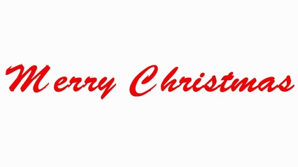 Fototapeta na wymiar Merry Christmas, red lettering template graphic design isolated on a white background. Vector illustration of holiday decorative elements.