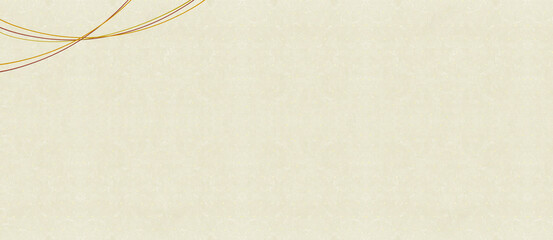 日本伝統の和紙　金のドットと金と赤の祝い紐のフレームデザイン　横長の背景素材