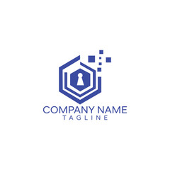 Digital Security Tech Logo Design Template