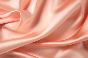 Obraz premium Flowing peachy silk fabric with an undulating silky sheen. Premium quality material. Perfect for design, banner, or backdrop. Peach Fuzz ― color of the year 2024