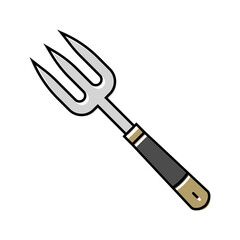 fork garden tool color icon vector. fork garden tool sign. isolated symbol illustration