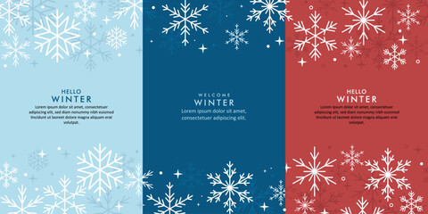simple winter vector design illustration background with snowflake theme design. for banner, poster, social media, promotion