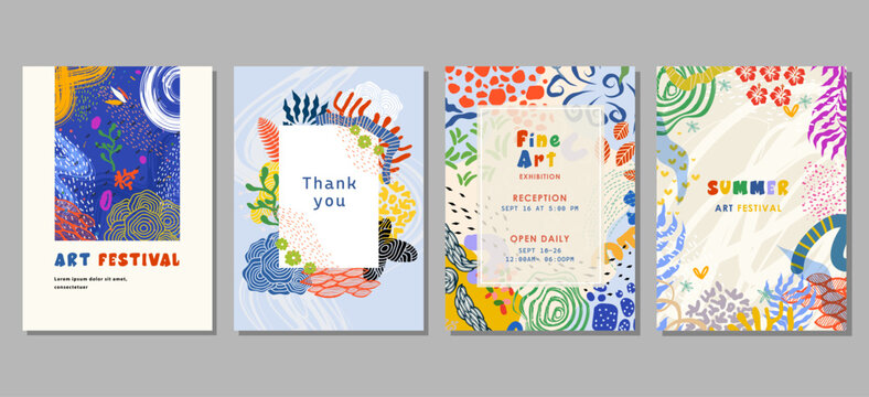Set of abstract creative universal artistic templates. For poster  card  invitation  flyer  cover  banner  placard  brochure and other. vector illustration