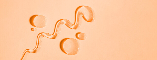 Cosmetic lotion transparent gel drops texture background