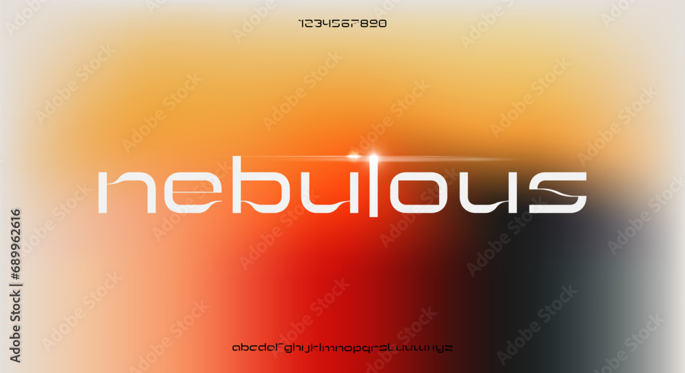 Sticker a modern techno lowercase alphabet font. digital typography vector illustration design