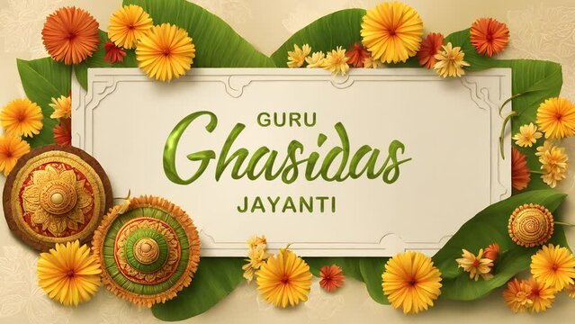 Guru Ghasidas Jayanti Text Animation. Great for Guru Ghasidas Jayanti Celebrations, for banner, social media feed wallpaper stories