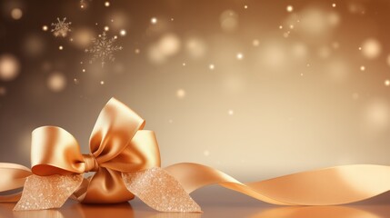 A golden ribbon and bow create a sense of celebration and elegance, ideal for a festive gift or a luxurious decoration.