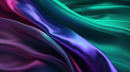 Closeup of rippled satin fabric,