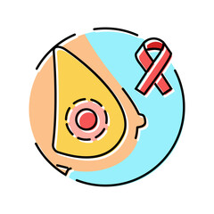 inflammatory breast cancer color icon vector. inflammatory breast cancer sign. isolated symbol illustration