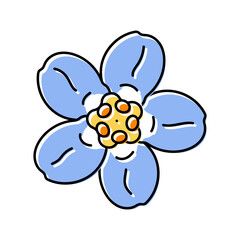 forget me not flower spring color icon vector. forget me not flower spring sign. isolated symbol illustration