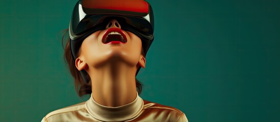 Virtual reality glasses for a modern woman's emotions.