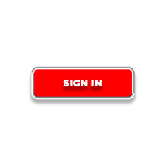 3d Sign in web buttons. Set of action button, Online button icons for UI UX website, mobile app. Different gradient colors and icons on rectangular forms with shadows.