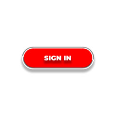 3d Sign in web buttons. Set of action button, Online button icons for UI UX website, mobile app. Different gradient colors and icons on rectangular forms with shadows.
