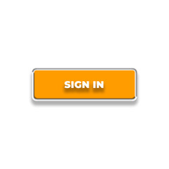 3d Sign in web buttons. Set of action button, Online button icons for UI UX website, mobile app. Different gradient colors and icons on rectangular forms with shadows.