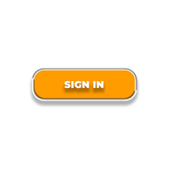 3d Sign in web buttons. Set of action button, Online button icons for UI UX website, mobile app. Different gradient colors and icons on rectangular forms with shadows.