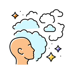 mindfulness meditation yoga color icon vector. mindfulness meditation yoga sign. isolated symbol illustration