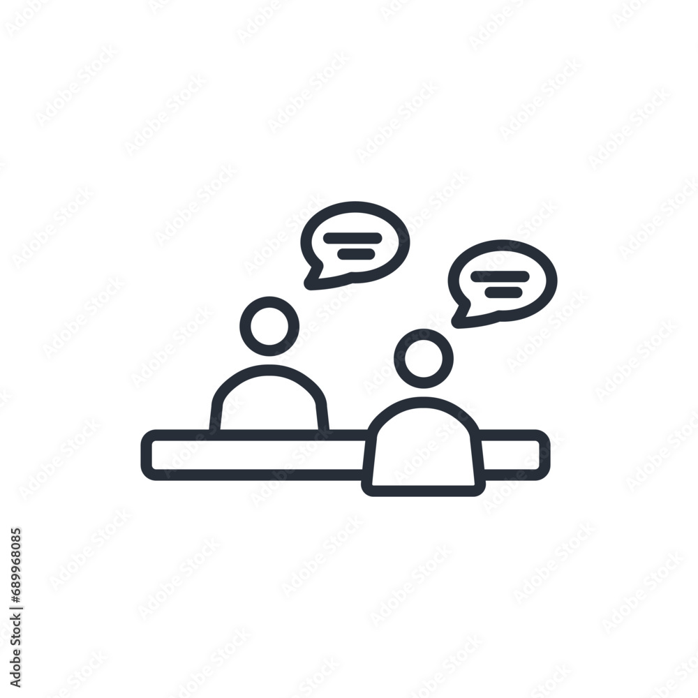 Poster interview icon. vector.editable stroke.linear style sign for use web design,logo.symbol illustration