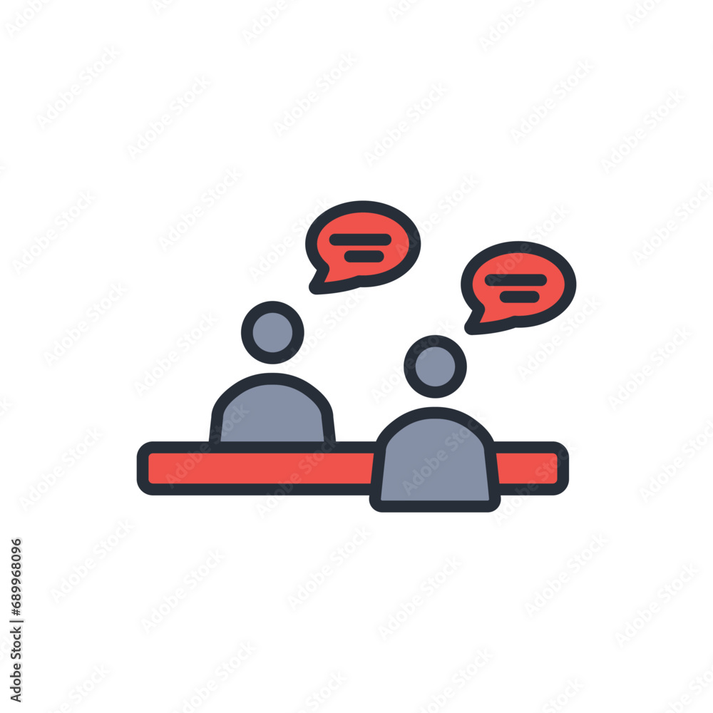 Poster interview icon. vector.editable stroke.linear style sign for use web design,logo.symbol illustration
