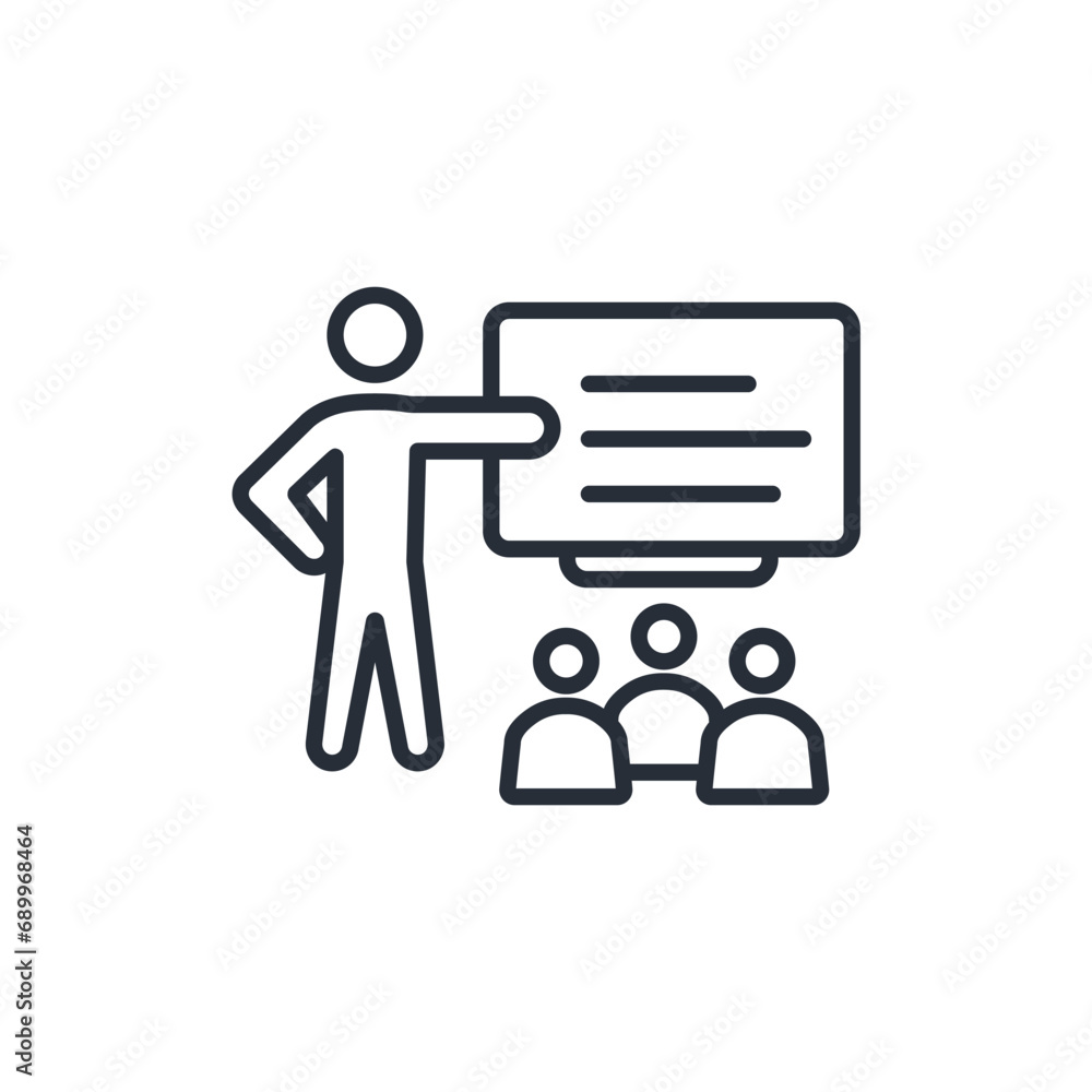 Poster training icon. vector.editable stroke.linear style sign for use web design,logo.symbol illustration.