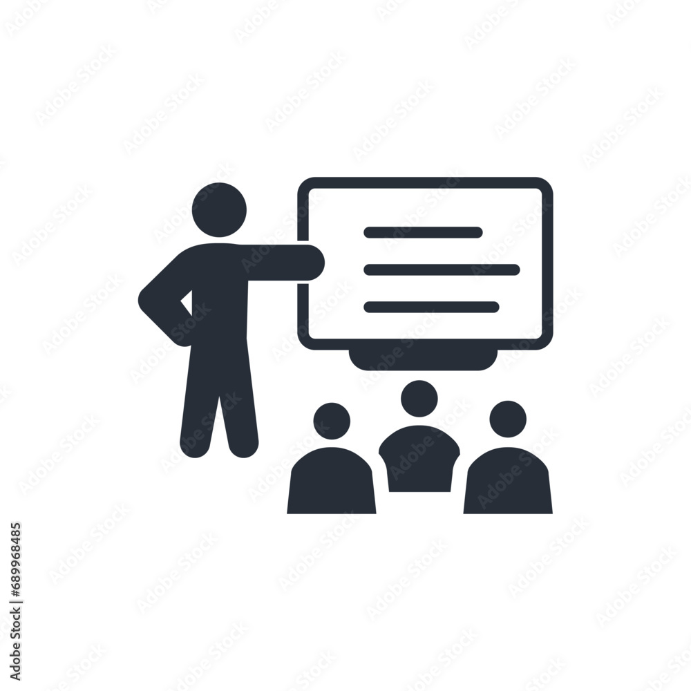 Poster training icon. vector.editable stroke.linear style sign for use web design,logo.symbol illustration.